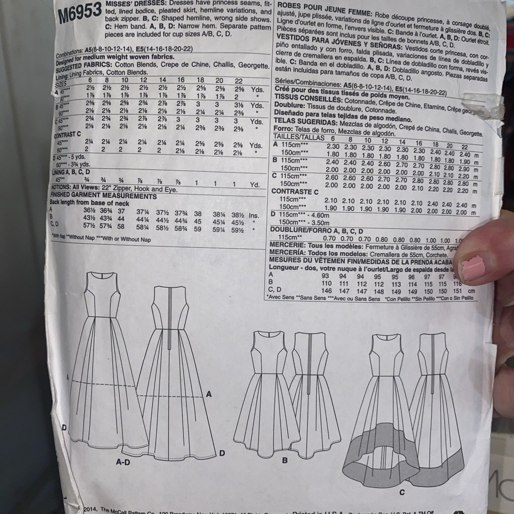 McCalls M6953 Sewing Pattern Misses Dress Pleated Skirt Size 6-14 Cut Complete - Picture 2 of 3